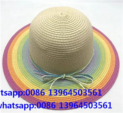 लड़कियों के लिए पेपर स्ट्रॉ समर बीच हैट