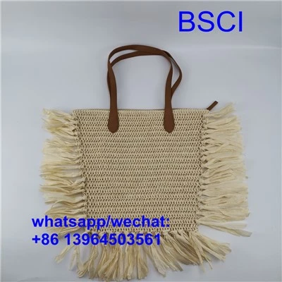 ग्रीष्मकालीन स्ट्रॉ बीच बैग